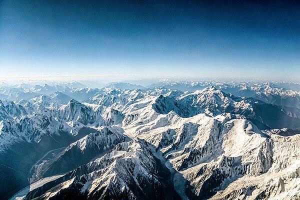 Aerial view of the Himalayas