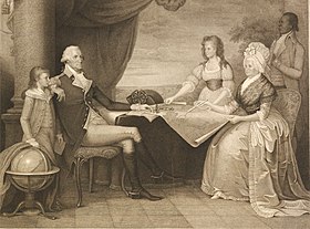 The British Museum, London (2011)1798 stipple print of The Washington Family by Edward Savage