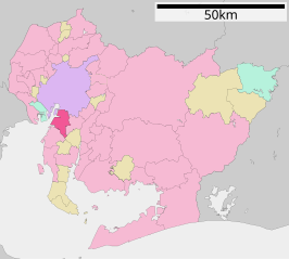 Situering van Tōkai in de prefectuur  Aichi