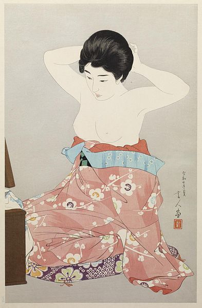 File:Torii Kotondo - Woman Before a Mirror - Walters 95890.jpg