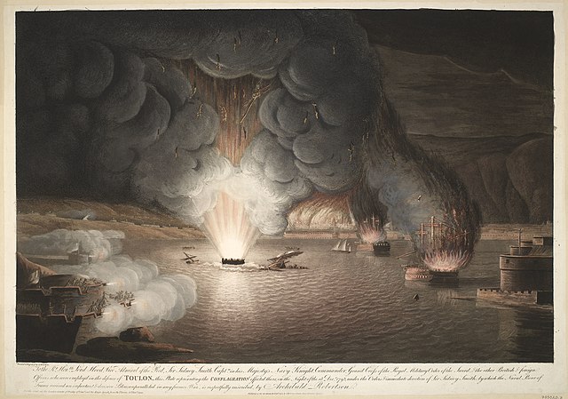 The destruction of the French Fleet at Toulon by Sidney Smith in 1793