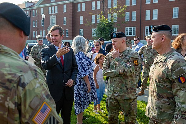 Beshear meets with U.S. Army Cadet Command leadership at Fort Knox in August 2021