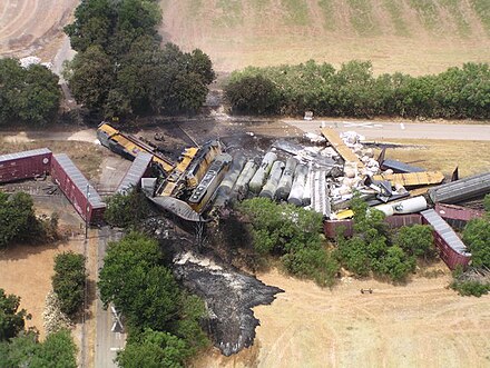 Deadly derailment in Macdona, Texas, on June 28, 2004.