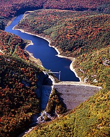 Ball Mountain Lake and Dam on the West River in Windham County, Vermont