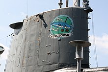 Sail and boat's mascot emblem USS Torsk Sail Starboard.JPG