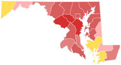 Results by county:
Hogan
40-50%
50-60%
60-70%
70-80%
Ficker
40-50%
50-60% United States Senate Republican primary election in Maryland results map by county, 2024.svg