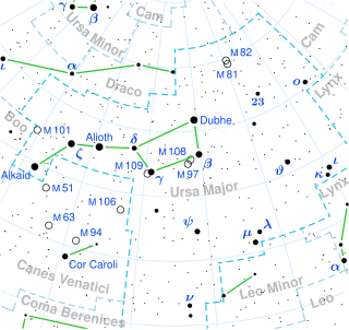 <span class="mw-page-title-main">Omega Ursae Majoris</span> Binary system in the constellation Ursa Major