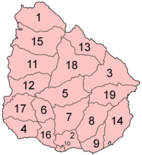 Uruguay departments numbered.png
