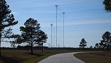 Site B broadcast towers, Greenville Transmitting Station VOA SiteB towers.JPG