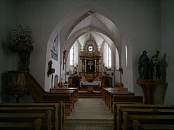 Interiér farního kostela sv. Jakuba Staršího ve Velké Losenici.