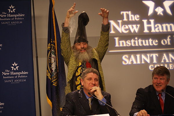 Vermin Supreme glitter bombs Terry at the Lesser-Known Candidates Forum