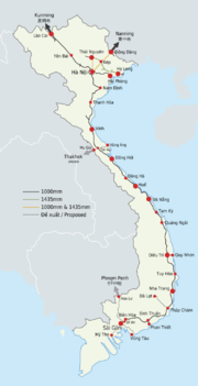 Thumbnail for List of railway lines in Vietnam