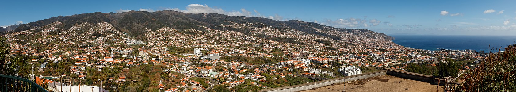 View from Pico dos Barcelos on Funchal Madeira