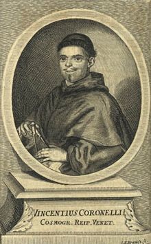 Vincenzo Maria Coronelli in an engraving by J. E. Kraus Vincenzo Coronelli - Cosmograph.jpg