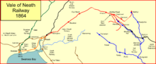 The Vale of Neath Railway network in 1864 Vonr 1864.png