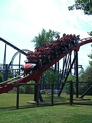 Vortex's drop directly before the corkscrew
