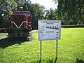 The old locomotive in Birstein next to the cycle track