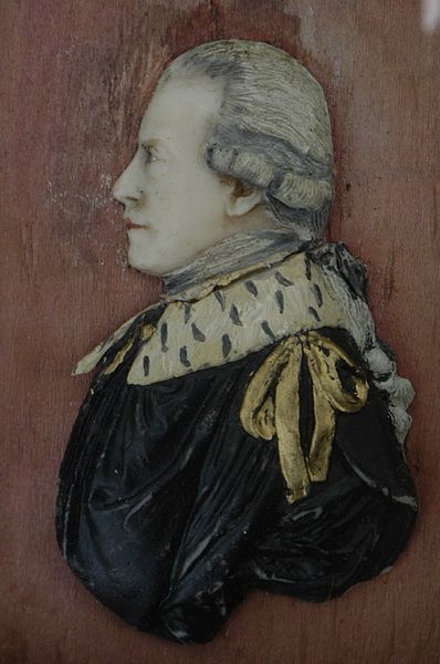 Wax profile portrait of Lord Hillsborough by 'Lewis'.