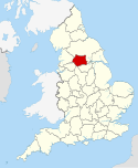Location map of West Yorkshire.