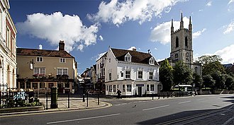 St John the Baptist church from the High Street Windsor parish church and High Street - geograph.org.uk - 777602.jpg