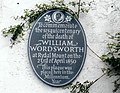 A commemorative plaque in the poet's house by John Shaw