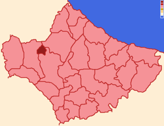 Localização do município dentro da província.