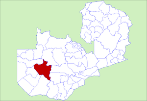 Местоположение на област в Замбия