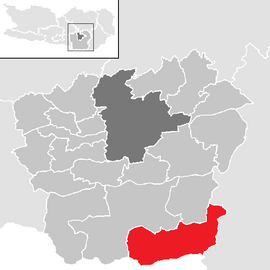 Poloha obce Zell v okrese Klagenfurt-vidiek (klikacia mapa)