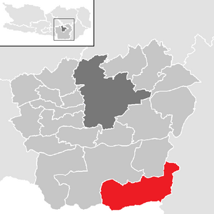 Location of the municipality of Zell (Carinthia) in the Klagenfurt-Land district (clickable map)