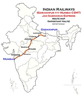 <span class="mw-page-title-main">Gorakhpur–Mumbai Antyodaya Express</span> Train in India