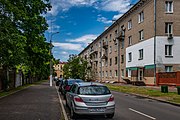 English: Čyrvonazornaja street. Minsk, Belarus Беларуская: Вуліца Чырвоназорная. Мінск, Беларусь Русский: Улица Краснозвёздная. Минск, Беларусь