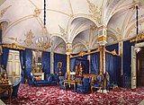 Спальня Марии Александровны в Зимнем дворце. Акварель Л. Премацци. 1859