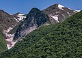 井戸尾根登山口から見る割引岳と天狗岩(230313)