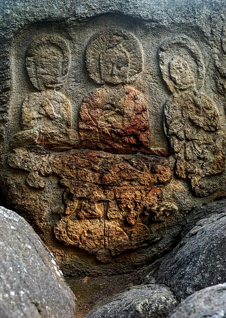 Buddhas carved into the rock in Tapgok Valley, Namsan Mountain, Gyeongju National Park
