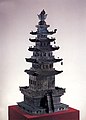 Bronze model pagoda, Goryeo period, a national treasure of Korea, Leeum Museum, Seoul, South Korea.