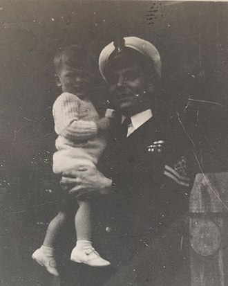 Holman with his father, 1949 1.Jeffrey with his Dad 1949 (cropped).jpg