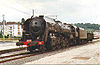 Locomotive 141R568 at Lons-le-Saunier (Jura) station, on 1 August 1996
