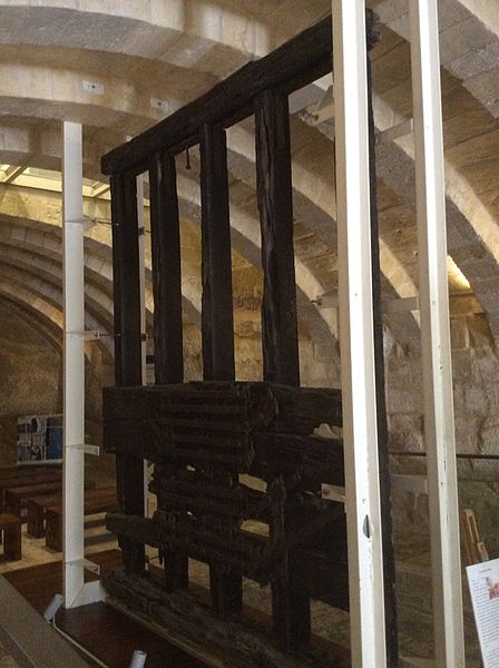 17th-century drawbridge believed to originate from the second city gate, now exhibited at the Fortifications Interpretation Centre