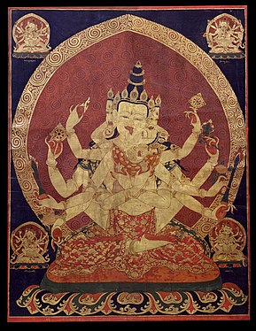 Thangka de Guhyasamaja Akshobhyavajra, XVIIe siècle, Tibet central, Rubin Museum of Art.
