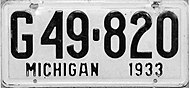1933 Michigan lisensi plate.jpg