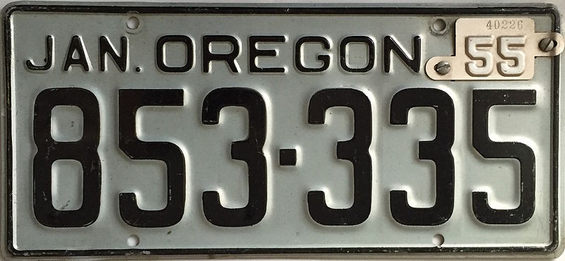 File:1955 Oregon license plate.JPG
