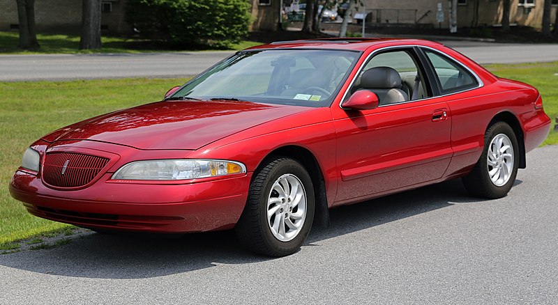 File:1998 Lincoln Mark VIII LSC in red, front left.jpg