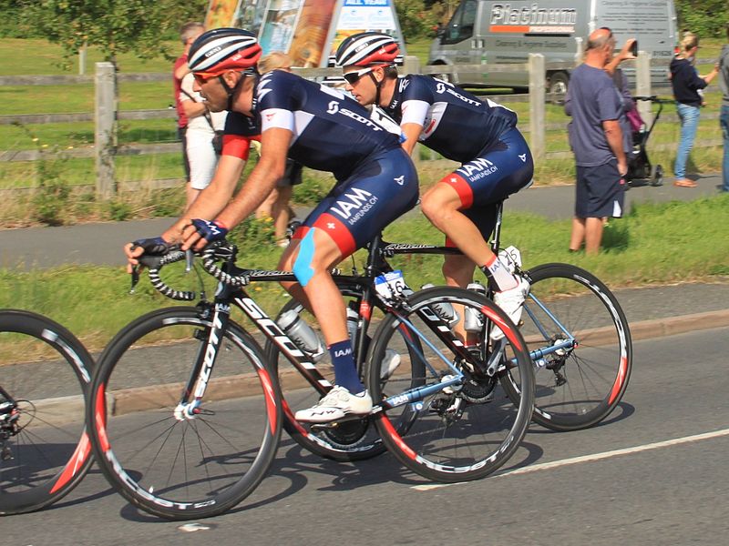 File:2014 Tour of Britain stage 5 riders 16 Jerome Pineau and 15 Sebastien Reichenbach.JPG