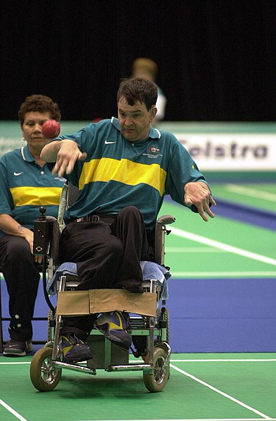 File:221000 - Boccia John Richardson action 2 - 3b - Sydney 2000 match photo.jpg