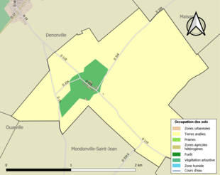 Kolorowa mapa przedstawiająca użytkowanie gruntów.