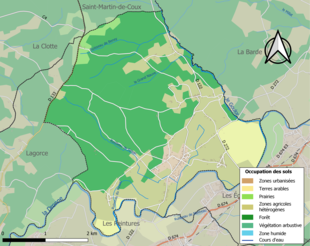 Mappa a colori che mostra l'uso del suolo.