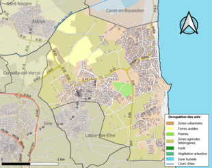 Kolorowa mapa przedstawiająca użytkowanie gruntów.