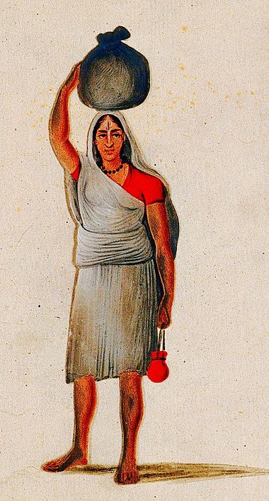 A female ascetic of the Vaishnavism tradition, 19th-century India