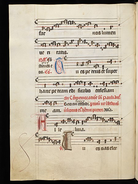 File:Aarau, Aargauer Kantonsbibliothek, MsMurFm 5, f. 104v – Graduale, pars de sanctis.JPG