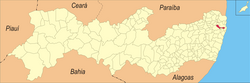 Localização de Abreu e Lima em Pernambuco